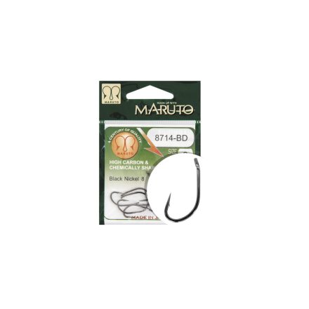 MARUTO horog 8714bd carp hooks hc t.d.e.5° barbed forged black nickel 6