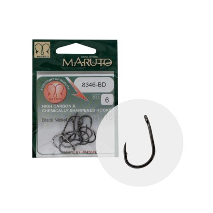 MARUTO HOROG 8346BD CARP HOOKS BARBED FORGED T.D.E.10° HC BLACK NICKEL 6