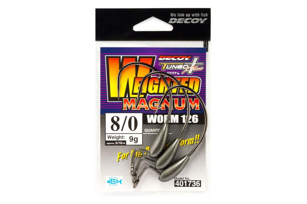 DECOY offset horog súlyozott worm 126 magnum #6/0 5gr - drag