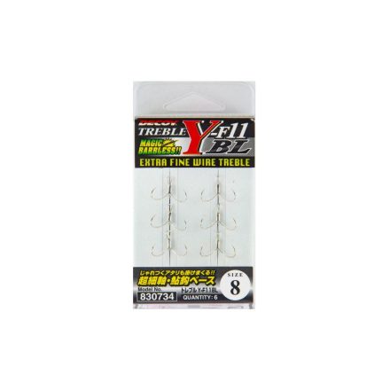 DECOY hármas horog  y-f11bl extra fine wire #8 barbless