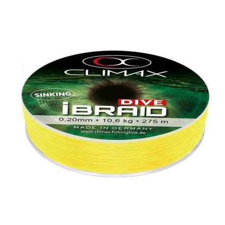 CLIMAX iBRAID DIVE SINKING FLUO YELLOW 275m 0.12mm 5.0kg