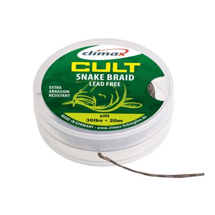 CLIMAX CULT CARP SNAKE BRAID LEAD FREE LEADER 10m 40lb Weed Green