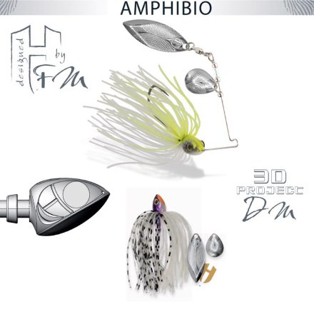 HERAKLES SPINNERBAIT AMPHIBIO TANDEM 1/4oz 7gr Ghost White