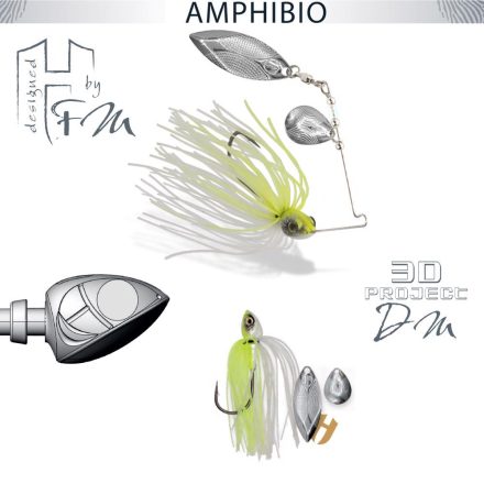 HERAKLES SPINNERBAIT AMPHIBIO TANDEM 1/4oz 7gr Chartreuse White