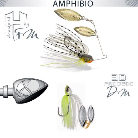 HERAKLES SPINNERBAIT AMPHIBIO WILLOW 3/8oz 10.5gr Chartreuse White