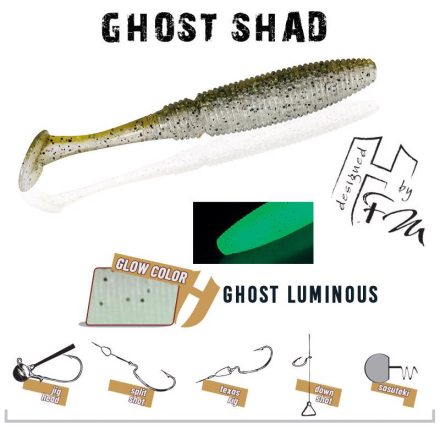 HERAKLES ghost shad 5cm ghost luminous fluorescent