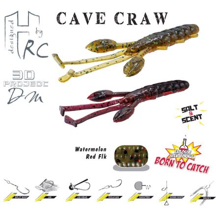 HERAKLES cave craw 3.8" 9.6cm watermelon red flakes