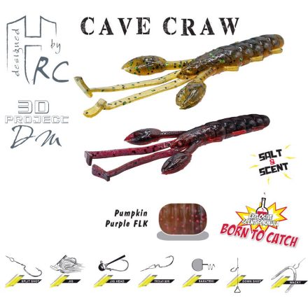 HERAKLES cave craw 3.8" 9.6cm pumpkin purple flk