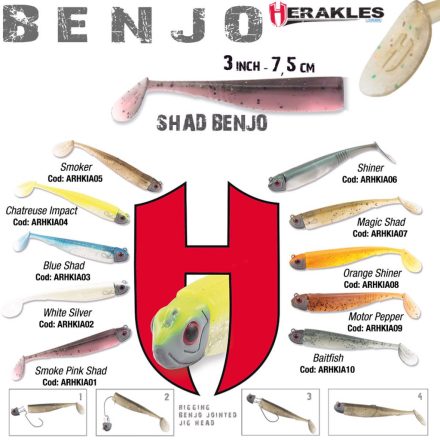 HERAKLES benjo shad 3" 7.5cm smoke pink shad