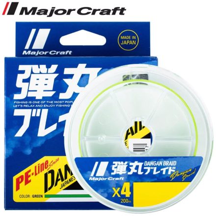 MAJOR CRAFT DANGAN BRAID X4 150m #0.6 12lb Fluo Green