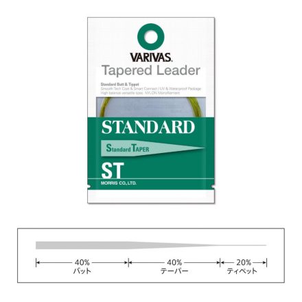 VARIVAS VÉKONYODÓ ELŐKE TAPERED LEADER STANDARD ST 6X 7.5ft 0.128mm-0.48mm