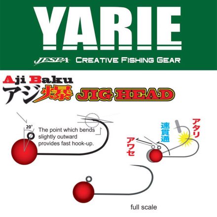 YARIE jig fej  646 ajibaku red 6 1.0gr