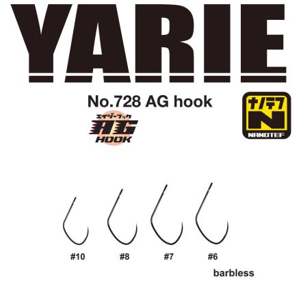 YARIE horog  728 ag nanotef 10 barbless