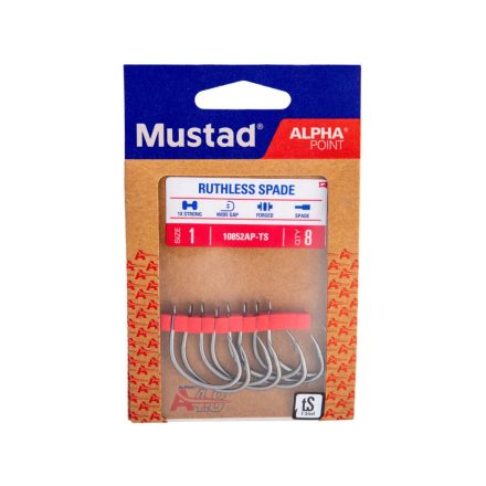 MUSTAD RUTHLESS SPADE TITAN STEEL 1 10DB/CSOMAG